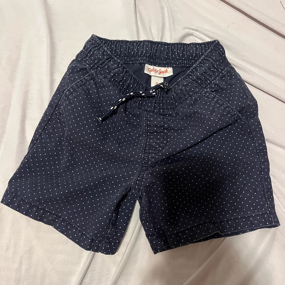 Cat & Jack Dark Blue Shorts with White Dots